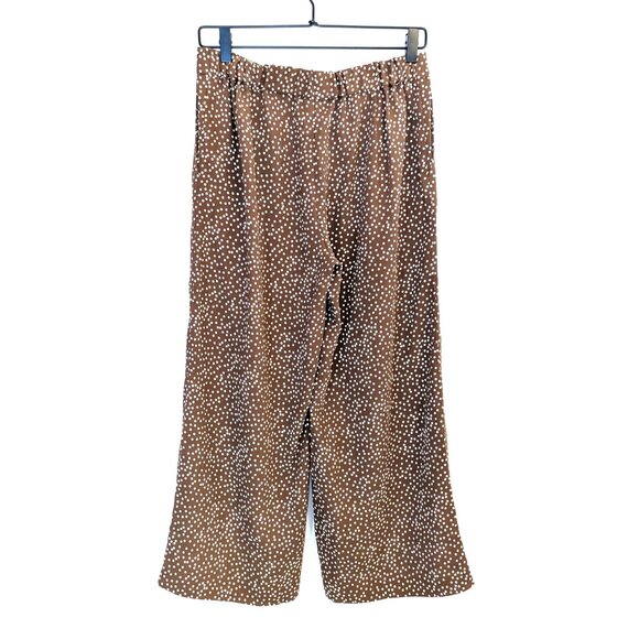 NWT J. Jill | Brown Polka Dot Wearever Easy-Care Woven Wide-Leg Crops | Size XS - Picture 9 of 13